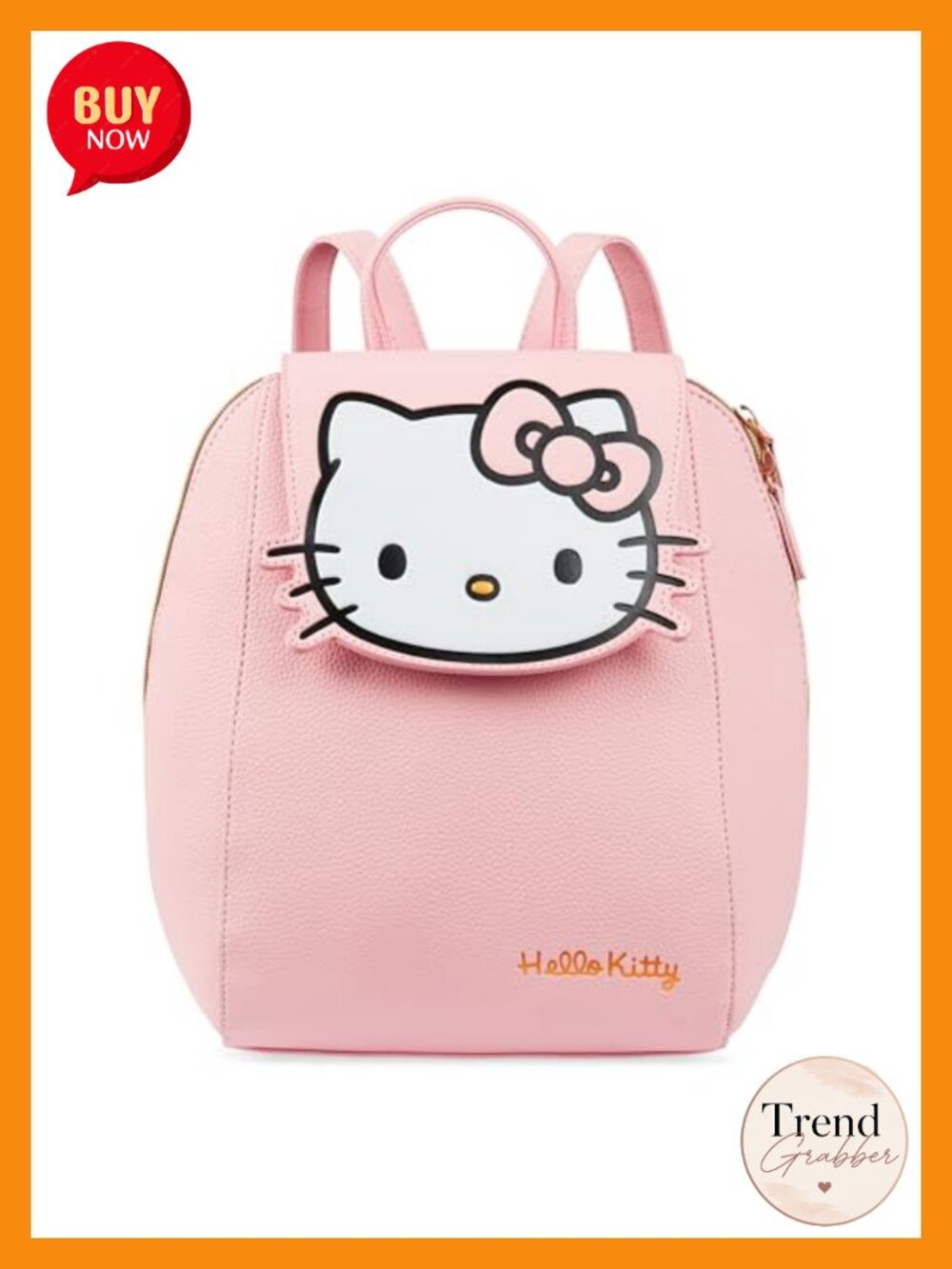 PU Leather Hello Kitty Mini Backpack for Women Adjustable Straps Kawaii School